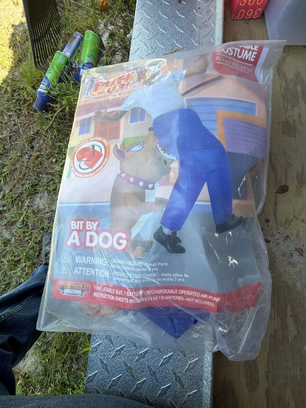 Joyfy Adults Halloween Inflatable Costumes, Bitten by a Dog Blow Up Costume with